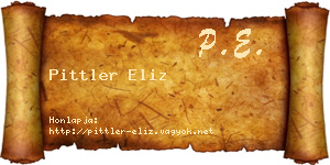 Pittler Eliz névjegykártya